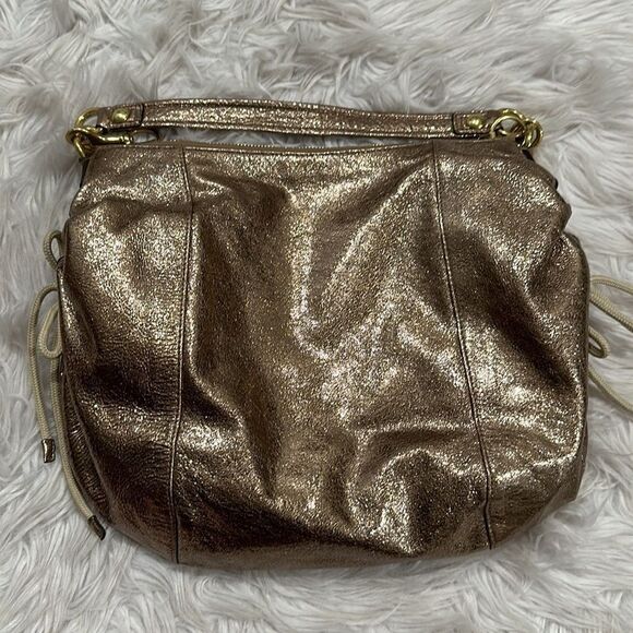 Coach Poppy Jazzy Metallic Gold 2 Way Crossbody And Shoulder Bag - Picture 4 of 16